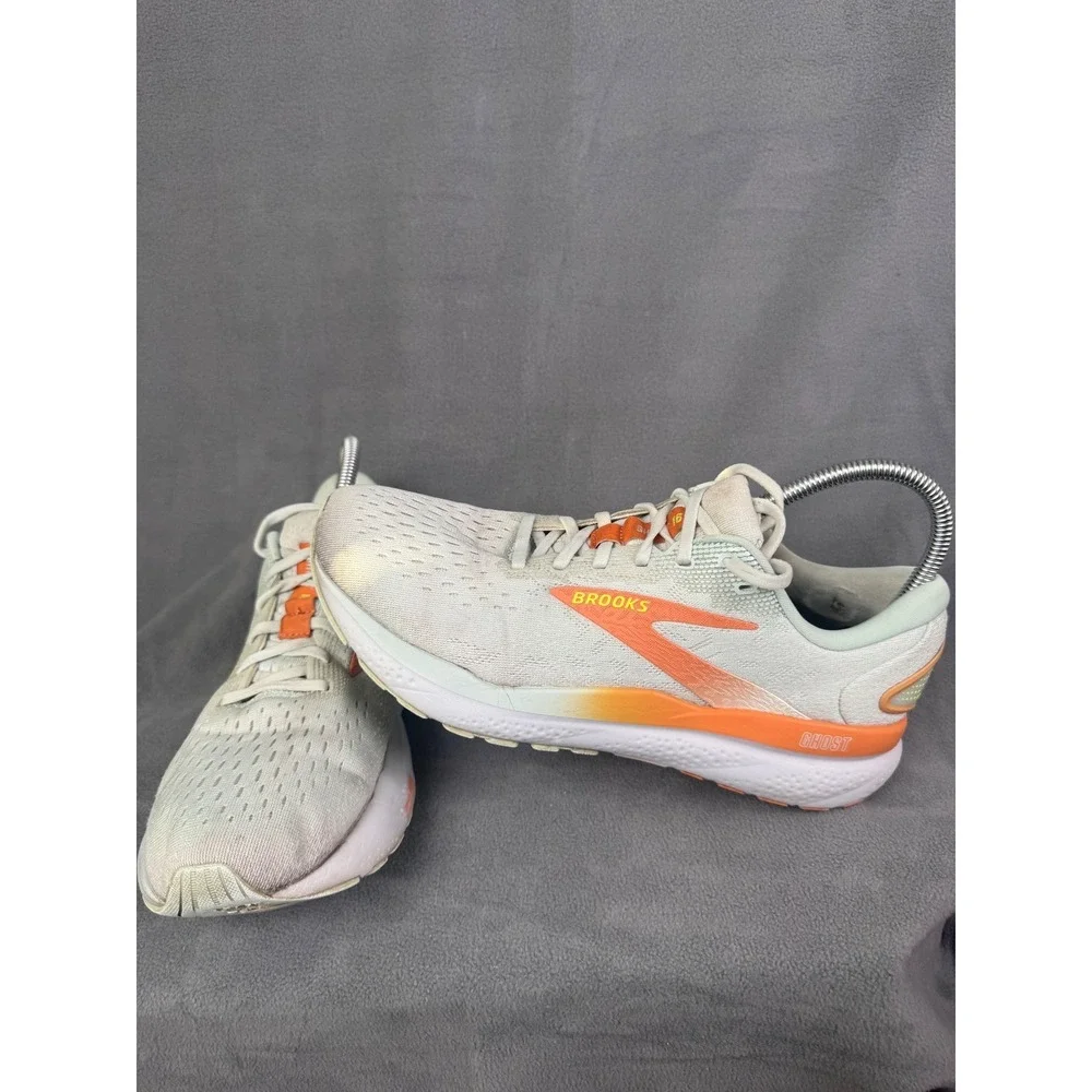 Brooks Ghost 16 Mens Running Shoes Grey Orange DNA LOFT 1204071B411 Size 10‎